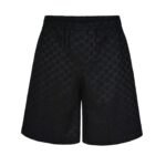 Gucci 1:1 SET black Monoprint short-sleeved shirt and shorts set - Image 2
