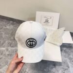 gucci embroidered baseball cap black and white khaki - Image 6