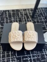 Chanel slippers Lazy slippers Black white Beige pink - Image 11