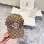 gucci embroidered baseball cap black and white khaki - Image 2