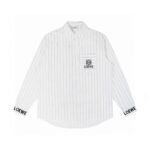loewe new embroidered logo smudged gray striped embroidered shirt