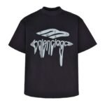 Balenciaga 1:1 melted letter print short-sleeved shirt 230g - Image 2