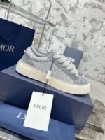 Dior original casual shoes diamond pattern canvas inlay - Image 2