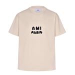 Ami hemp rope letter embroidered short sleeve