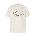 Dior cursive flocking print short sleeve (off-white)