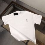 Saint Laurent original round neck short sleeve YSL embroidery logo