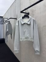 MIUMIU embroidered label zipper hoodie