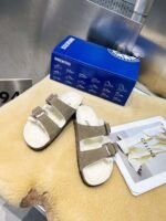 birkenstock original wool slippers imported mercerized cowhide suede upper - Image 12