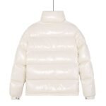 Moncer white fritillary bright patent leather short down jacket - Image 2