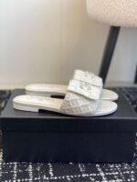 Chanel slippers Lazy slippers Black white Beige pink - Image 3