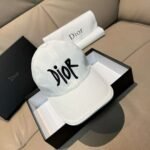 Dior new baseball cap embroidery pure cotton fabric + head layer cowhide - Image 3