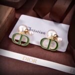 Dior CD earrings Dark green 18k gold - Image 3