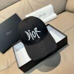 Dior new baseball cap embroidery pure cotton fabric + head layer cowhide - Image 10
