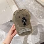 Chrome Hearts original made old ripped baseball caps - Image 3