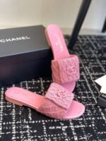 Chanel slippers Lazy slippers Black white Beige pink - Image 29