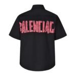 Balenciaga red tape LOGO short-sleeved shirt - Image 2