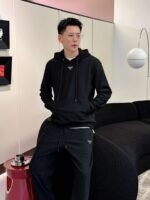 Prada premium men’s hooded sweatshirt and trousers set - Image 10