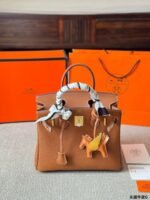 Hermes leather bag  25cm - Image 4
