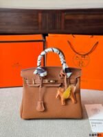 Hermes leather bag  25cm - Image 6