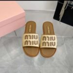 MIUMIU Woven Straw Slippers