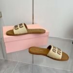 MIUMIU Woven Straw Slippers - Image 6
