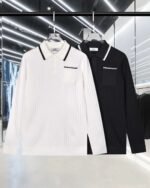 Hermes men’s autumn and winter knitted lapel wool sweater - Image 2