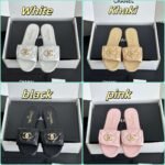 CHANEL 2025 new school bag buckle slippers holiday slippers advanced version 1:1 sole can be seen to be different from the ordinary version