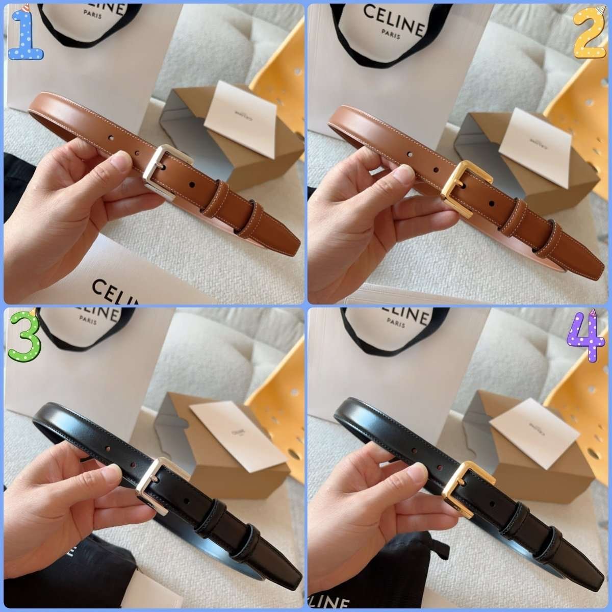154646.jpg CELINE ELEGANT CHARM TAURILLON leather belt premium version - Image 1