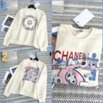 Chanel new autumn and winter logo print round neck sweatshirt high-quality clothing