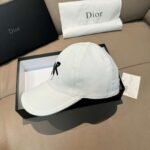 Dior new baseball cap embroidery pure cotton fabric + head layer cowhide - Image 4