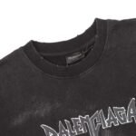 balenciaga washed lettered printed crew-neck hoodie - Image 3