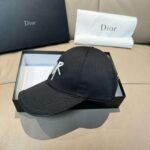 Dior new baseball cap embroidery pure cotton fabric + head layer cowhide - Image 11