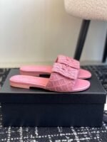 Chanel slippers Lazy slippers Black white Beige pink - Image 30