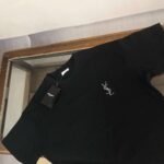 Saint Laurent original round neck short sleeve YSL embroidery logo - Image 2