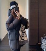 Loewe handwritten logo double-sided graffiti scarf