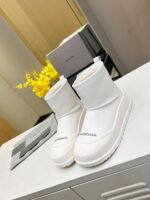 Balenciaga sheepskin all-in-one snow boots white