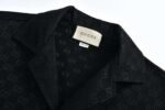 Gucci 1:1 SET black Monoprint short-sleeved shirt and shorts set - Image 3