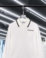 Hermes men’s autumn and winter knitted lapel wool sweater - Image 4