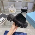 PRADA Advanced otter rabbit fur slippers - Image 2