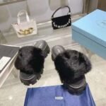 PRADA Advanced otter rabbit fur slippers