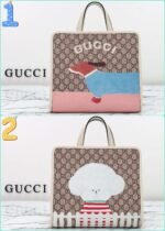 GUCCI puppy print handbag, premium version. Dimensions: 28.5 x 25 x 11 cm