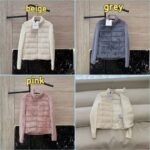 Moncler stand collar long sleeve knitted sleeve 90% white goose down down jacket