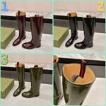 GUCCI casual Kelly knight boots catwalk style advanced version 1:1 inner cowhide material - Image 2
