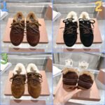 miumiu&New Balance New autumn/winter fleece-lined sneakers The lining is made of wool.