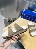 birkenstock original wool slippers imported mercerized cowhide suede upper - Image 14