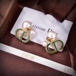 Dior CD earrings Dark green 18k gold - Image 4