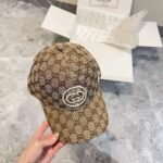 gucci embroidered baseball cap black and white khaki