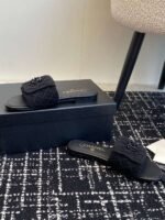 Chanel slippers Lazy slippers Black white Beige pink - Image 22