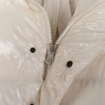 Moncer white fritillary bright patent leather short down jacket - Image 4