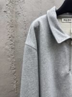 MIUMIU embroidered label zipper hoodie - Image 6